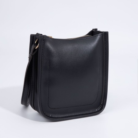 Bag Cross-Bodi with a zipper, black color-1