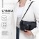 Female bag with pockets of leatherette, black