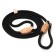 Ling-leather 150 cm x 6 mm, polyester and genuine leather, black