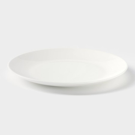 Porcelain porcelain plate with a thickened edge Wilmax Olivia Pro, D = 18 cm, white color-1