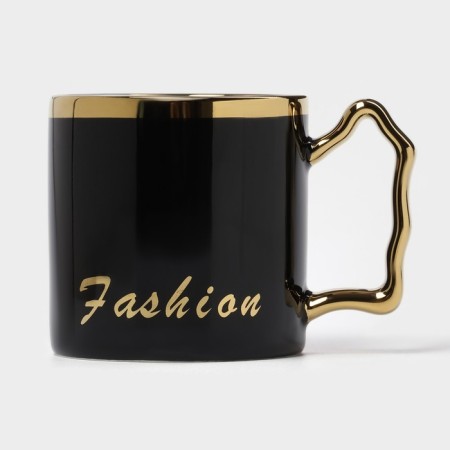 Tea couple ceramic "luxury", 3 items: mug 250 ml, saucer 23.5 × 13 cm, spoon, black color-5