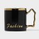 Tea couple ceramic "luxury", 3 items: mug 250 ml, saucer 23.5 × 13 cm, spoon, black color