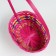 Wicker basket, d25 x 18 x 10/45 cm, pink, bamboo