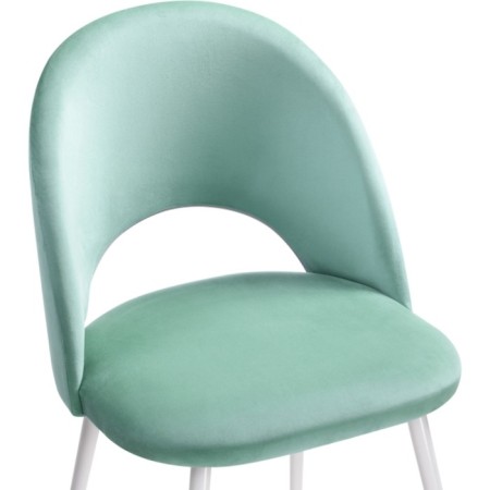 Chair on the metal frame Irre Metal/velor, white/green 50x55x82 cm-4