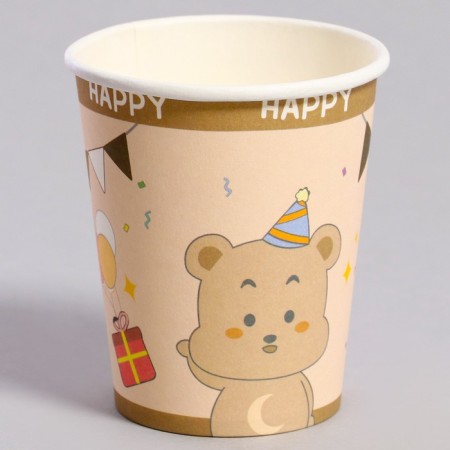 Paper glass "Happy Bear", 6 pcs