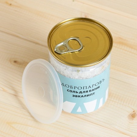 Salt for a bath with herbs "Eucalypt" in a transparent bank, 400 grams-4