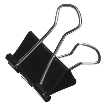 A set of paper clamps 32 mm, 24 pieces, in a plastic tube, black-3