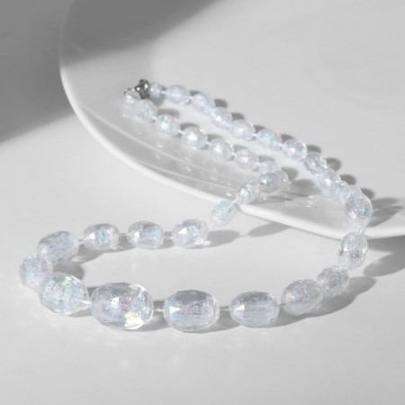 Beads "Classic" ovals for an increase, the color of the rainbow-white, 45 cm
