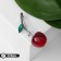 Brooch "Cherry", burgundy-green color in silver