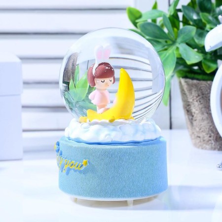 Souvenir Polystone Water Ball Light, music "Baby for a month" MIX 12x8.5x8.5 cm-2
