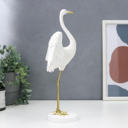 Souvenir Polystone "White Heron - Preparation for flight" 33x8.7x22 cm-1