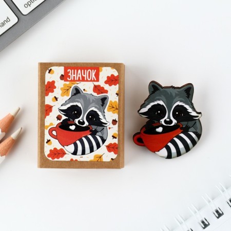 Icon in the box "Raccoon" 5 x 4 cm-1