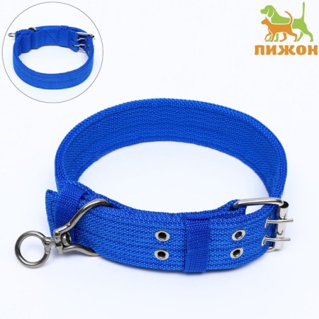 Four-layer collar with a swivel, 65 x 4 cm, Osh 54-60 cm, polyester, blue