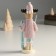 Polystone souvenir "Losik in a pink sweater and hat, with skis" 7.3x5x17.5 cm
