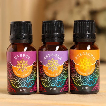 A set of essential oils "Relax" thyme, lavender, orange 3x15 ml-1