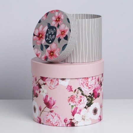 Set of boxes 5 in 1, gift packaging, “Flowers”, 13 x 13.5–19.5 x 23 cm-3