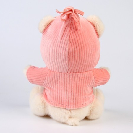 Gift set: Soft toy "Bear" + Holder for a dummy, pink-4