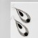 Hanging earrings "Drops" with a circle in openwork, black color in black silver, 8.5 cm