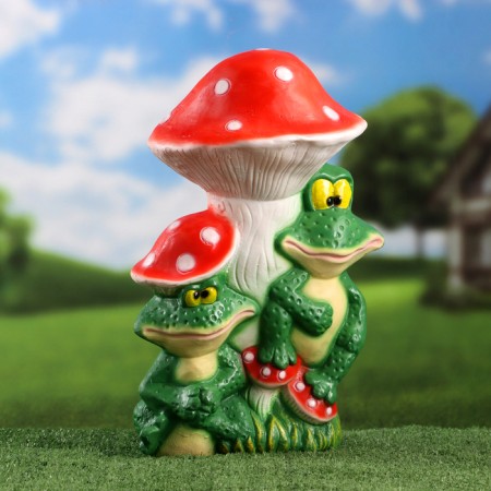 Garden figure "Frog under fly agaric" 40x26cm