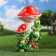 Garden figure "Frog under fly agaric" 40x26cm