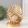 Souvenir Polystone "Golden Elephant at the Palm Leaf" 14.5x9x17.5 cm