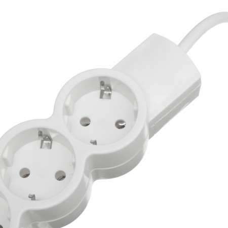 Duwi extension cord, 3 sockets, 5 m, 10 A, 2200 W, PVS 3x0.75 mm2, with salary, white-1