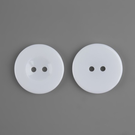 Button 2 punctures, d = 25 mm, white color-2
