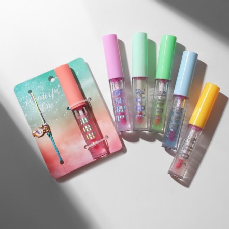 Set 2 objects: bracelet, lip gloss "unicorn", color, 6 cm-2