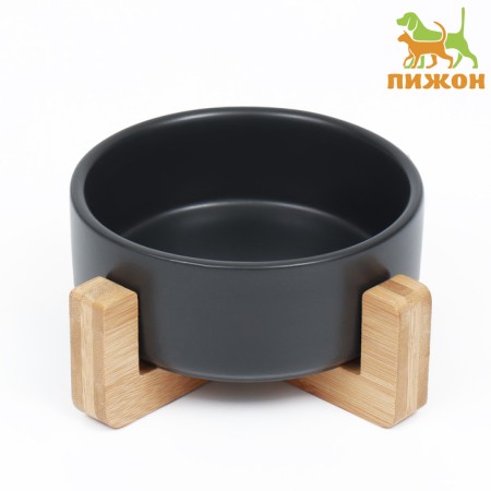 Ceramic bowl on a stand 450 ml 13 x 5 cm, black-1