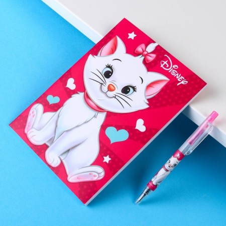 Chancellery set, notebook A6, pen, stickers, cats aristocrats-1
