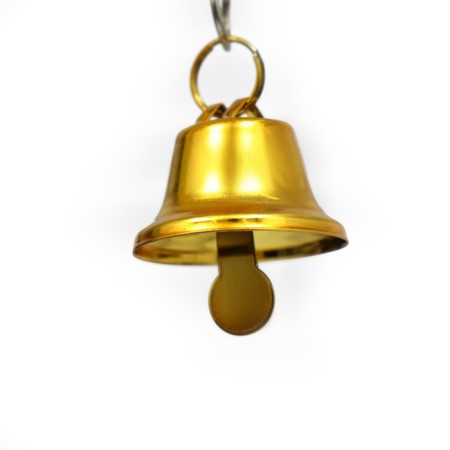 Toy for birds "Bird" with a bell, 11.9 x 3.4 x 12.5 cm, yellow-4