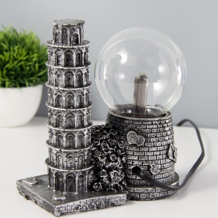 Plasma ball "Pisa tower" gray 14x10x16 cm Risalux-5