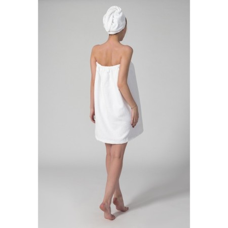 SUCH STOPS SAME AND I: PAREO towel 68*150cm+Chalma, White, 100%HL, 320 g/m2-8