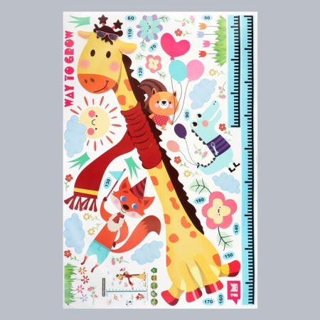 Stick plastic Interior color Rostomer "Giraffe and animals" 60x90 cm-1