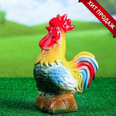 Garden figure "Rooster on a log" 29cm