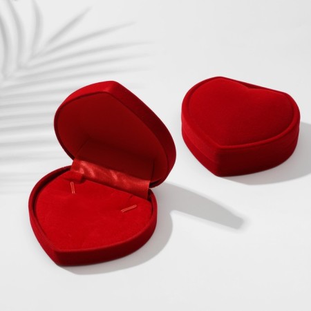Velvet case for the set "Heart" 9 × 8.5, red color-1