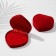 Velvet case for the set "Heart" 9 × 8.5, red color