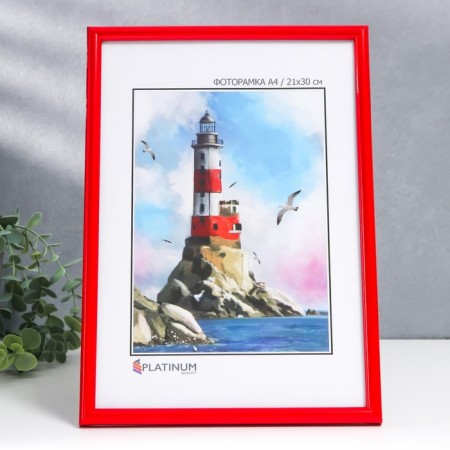 Photo frame plastic "Palette" 21x30 cm, red, with a leg