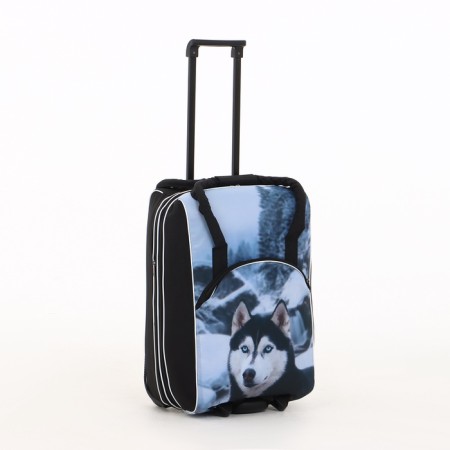 Small suitcase 20 ", a road bag with a zipper, black color-2