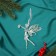 Christmas tree decoration "Fairy with a ball" 12x11.5 cm, white overflow