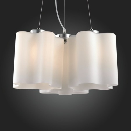 Suspended chandelier ST LUCE. SL116.503.03. ONDE. 3x60 watts, E27, 46x46x22 cm, silver color-2