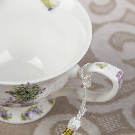 Tea couple ceramic "lavender field", 2 items: a cup 220 ml, a saucer d = 15 cm-6
