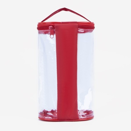Cosmetic bag with lightning, with a pen, red color-2