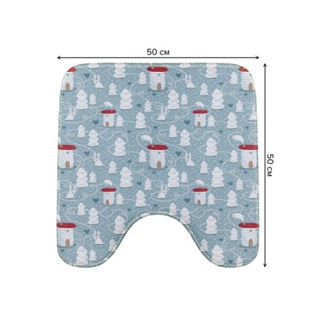 A mat for the toilet "Snow settlement", anti -slip, size 50x50 cm-1