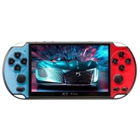 Game console X7 Plus, AV cable, 8 bits, 7000 games, blue-red-2