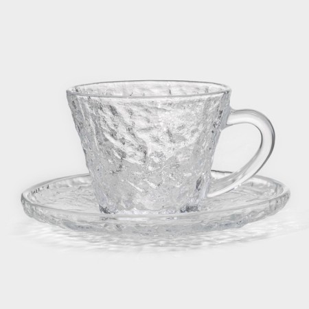 Service Tea of ​​glass "Volcano", 12 items: 6 cups 180 ml, 6 saucer d = 14 cm-1