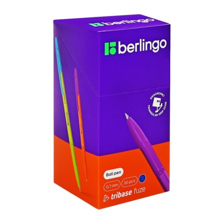 Ballpoint handle Berlingo Tribase Fuze, node 0.7 mm, blue ink, mix-11