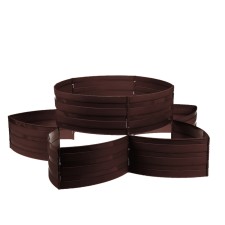 Plastic flowerbed, 15 × 540 cm, 18 sections, dark brown, “designer”