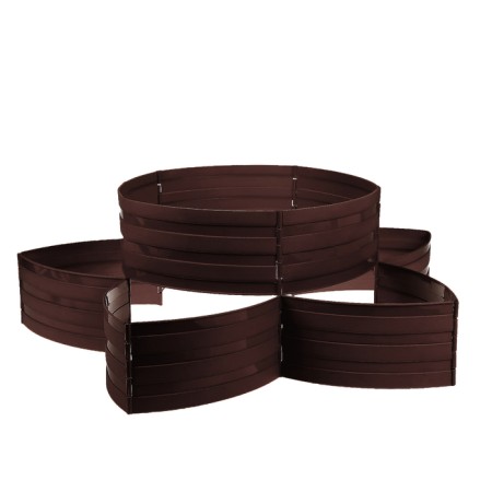 Plastic flowerbed, 15 × 540 cm, 18 sections, dark brown, “designer”