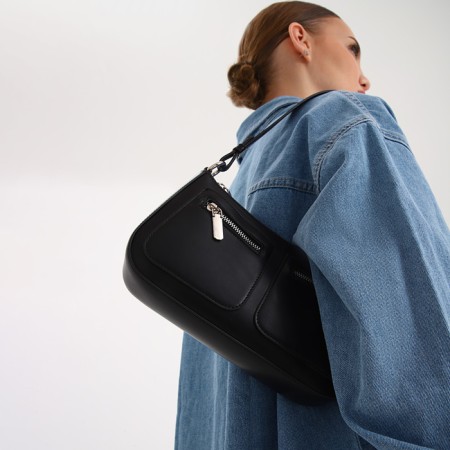 Female bag Textura, small size, black color-10